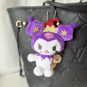 Kuromi Christmas Santa Hat Snowflake Reindeer Plush Bag Charm Keychain Ornament